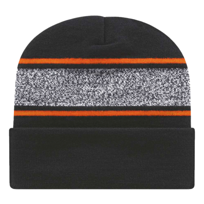 USA-Made Variegated Striped Cuffed Beanie Thumbnail