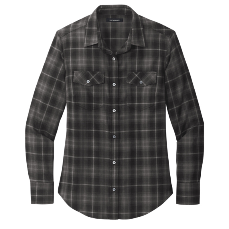 Women's Long Sleeve Ombre Plaid Shirt Thumbnail