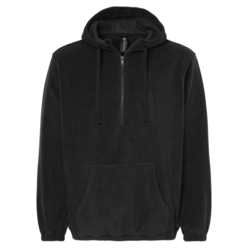 Men's Polar Fleece Quarter-Zip Hooded Pullover Thumbnail