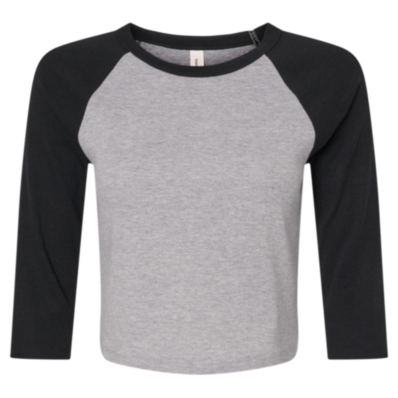 Women's Micro Rib Three-Quarter Raglan Sleeve Baby Tee Thumbnail