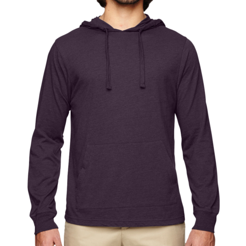 Unisex Eco Jersey Pullover Hooded Long Sleeve T-Shirt Thumbnail
