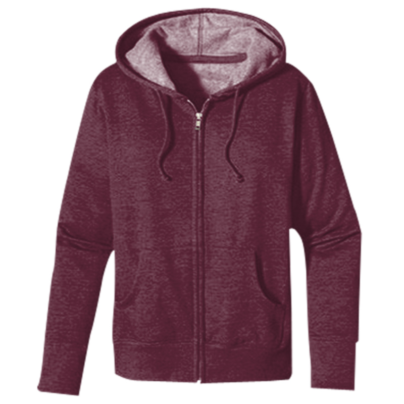 Women's Heathered Full-Zip Hooded Sweatshirt Thumbnail