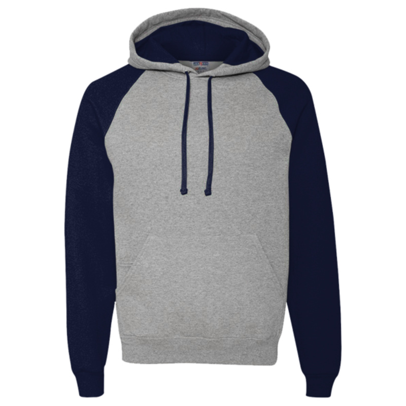 Unisex Nublend® Colorblocked Raglan Hooded Sweatshirt Thumbnail