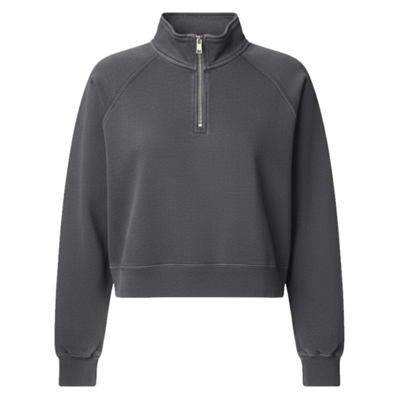 Women's Garment-Dyed Mid-Length Quarter-Zip Sweatshirt Thumbnail