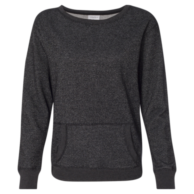 Women’s Glitter French Terry Wide Neck Sweatshirt Thumbnail