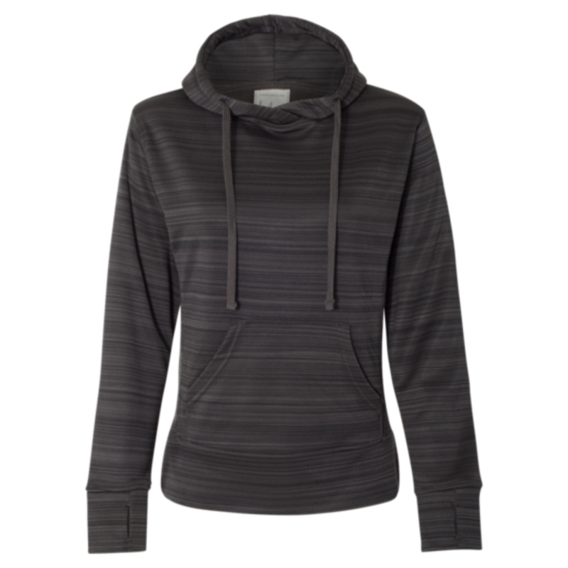 Women's Odyssey Striped Performance Fleece Lapover Hooded Sweatshirt Thumbnail
