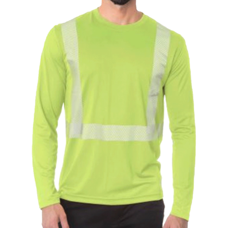 Unisex USA-Made Hi-Visibility Long Sleeve Performance T-Shirt - Segmented Tape Thumbnail