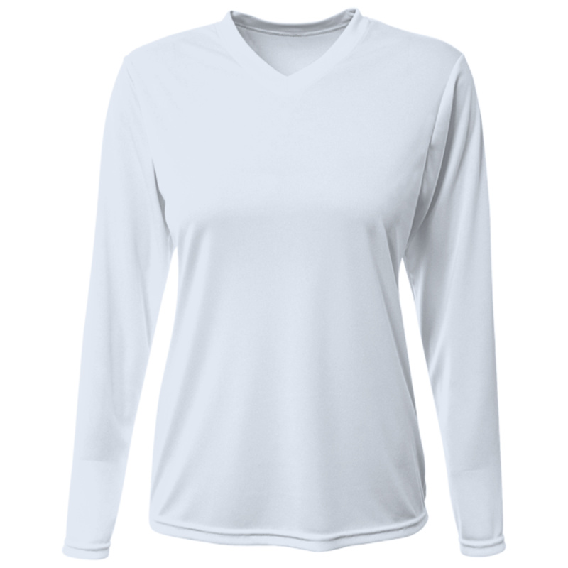 Women's USA-Made Deep V-Neck Long Sleeve T-Shirt Thumbnail