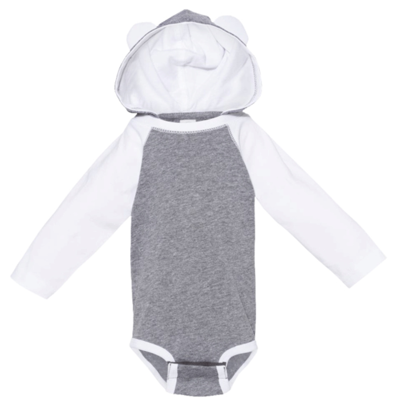 Infant Fine Jersey Character Hooded Long Sleeve Bodysuit with Ears Thumbnail