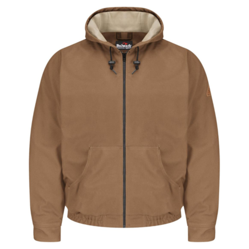 Men's Tall Brown Duck Hooded Jacket - EXCEL FR® ComforTouch Thumbnail