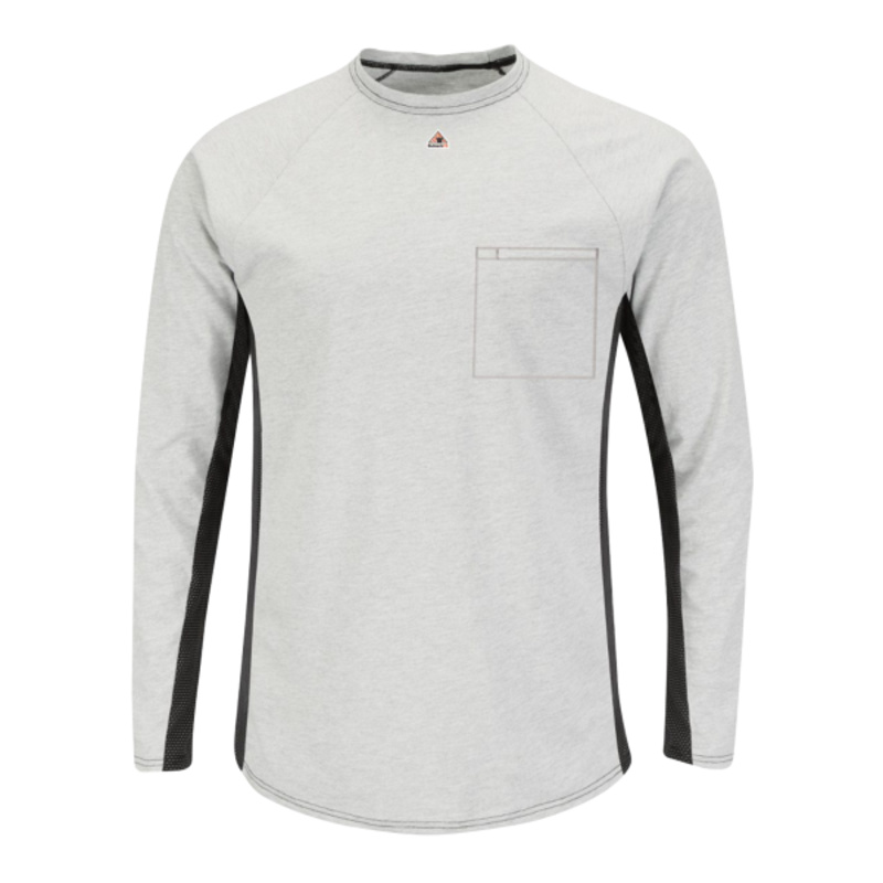 Men's Long Sleeve FR Two-Tone Base Layer with Concealed Chest Pocket - EXCEL FR Thumbnail