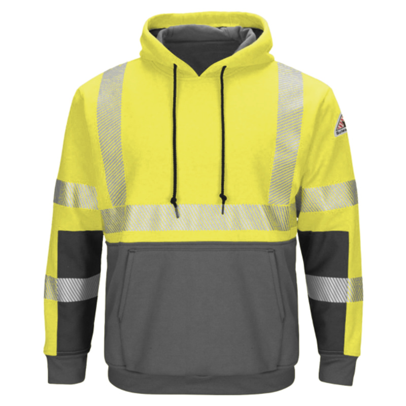 Men's Tall Hi-Visibility Color-Blocked Hooded Sweatshirt Thumbnail