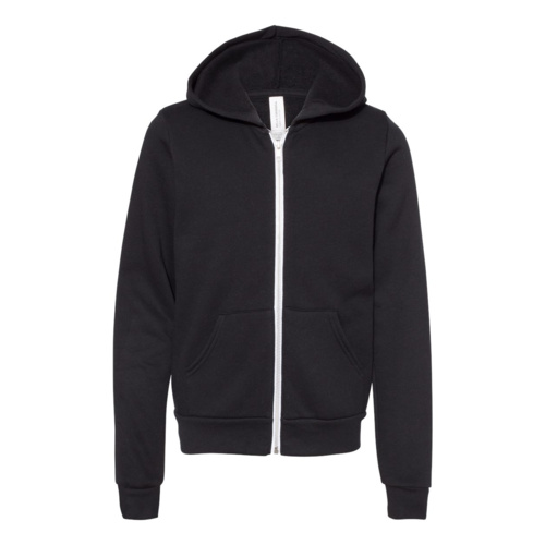 Youth 7oz Sponge Fleece Full-Zip Hoodie Poly/Cotton Sweatshirt Thumbnail
