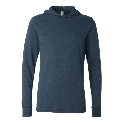 Adult Jersey Hooded Pullover Long Sleeve T-Shirt Thumbnail