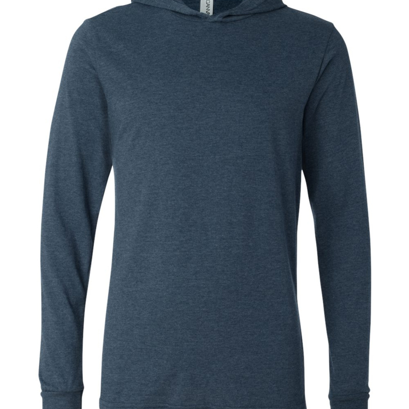 Adult Jersey Hooded Pullover Long Sleeve T-Shirt Thumbnail