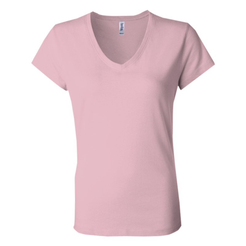 Women's Short Sleeve 4.2 oz., 100% combed ringspun cotton Jersey V-Neck Tee Thumbnail